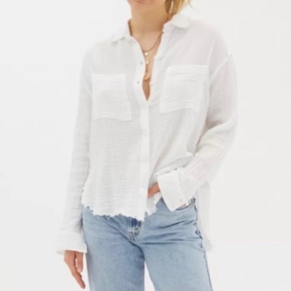 Urban Outfitters Luca Textured Cotton Button-Down Shirt